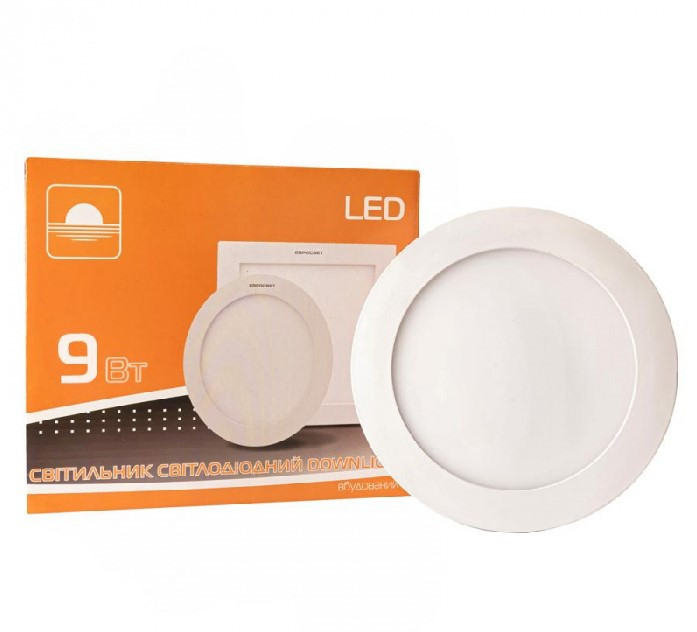 Світильник світлодіодний вбудований ЄВРОСВІТЛО LED-R-150-9 9Вт 4200К 150мм (000039178)