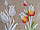 Гардина біла коротка з кольоровим узором висота 60 см, фото 5