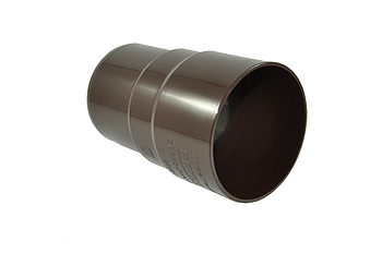 З'єднувач 90 мм труби водостічної (муфта труби), водостійка система BRYZA, Колір RAL 8017 коричневий.
