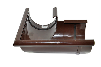 Кут жолоба зовнішній 90 градусів (поворот жолоби), водостічна система BRYZA 125 мм Колір коричневий RAL 8017.