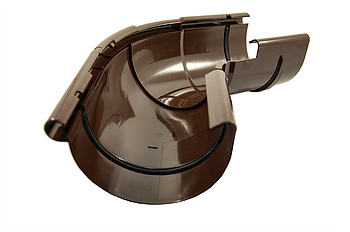 Поворот жолоба 125 мм регульований, (кут зовнішній), водостійка система BRYZA Колір RAL 8017 коричневий.