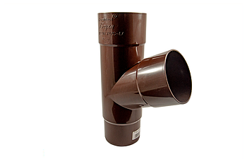 Трійник водостічної труби 90/90/90 мм, водостійка система BRYZA Колір RAL 8017 коричневий.