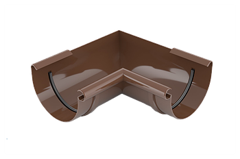 Кут жолоба внутрішній, 90 градусів, водостійка система BRYZA 125 мм Колір RAL 8017 коричневий.