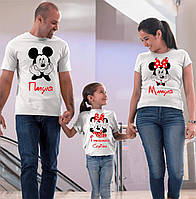 Комплект футболок для всей семьи с принтом "Микки Маусы"