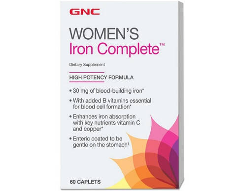 Вітаміни для Жінок з Залізом GNC women's Iron Complete 60 капс, фото 2