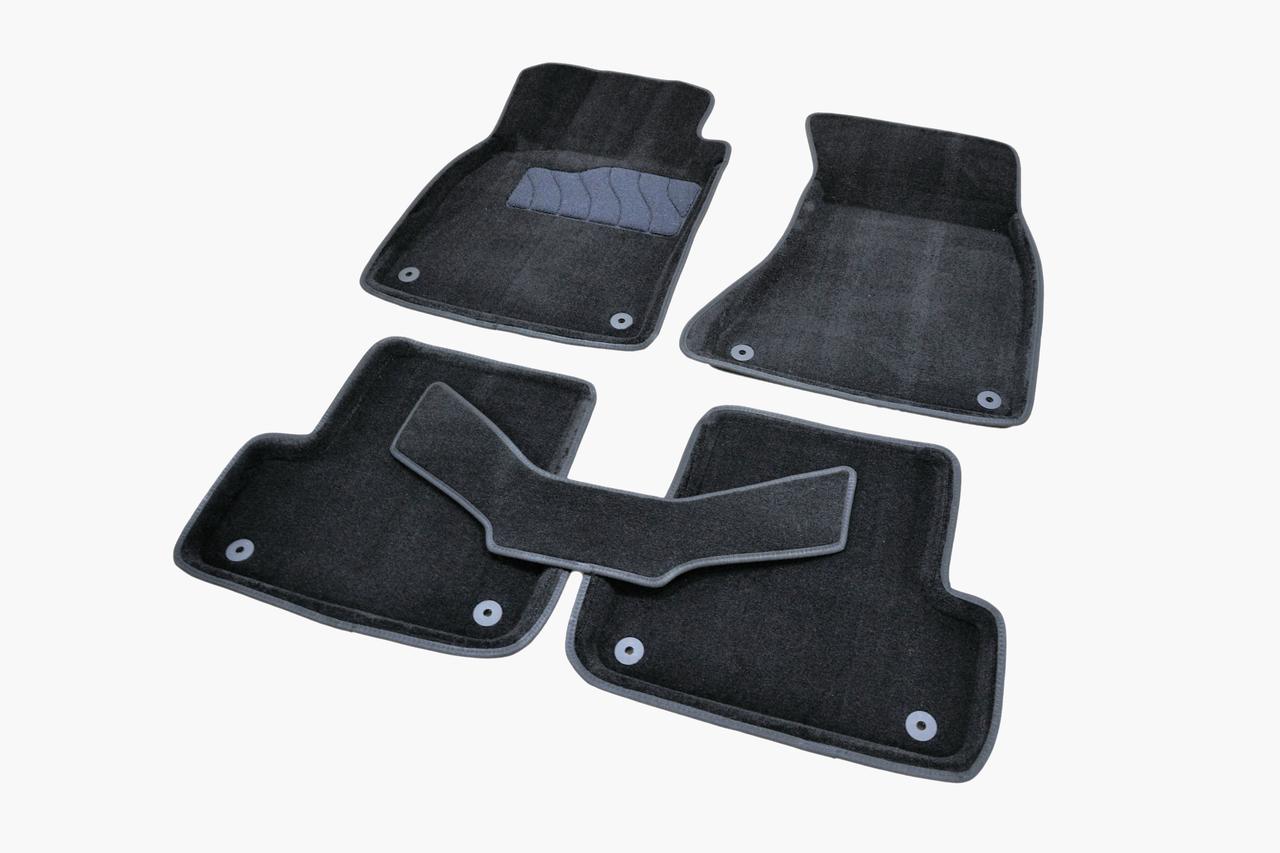 Килимки в салон 3D для Audi A6 (C7) 2011- /Чорні 5шт 86291