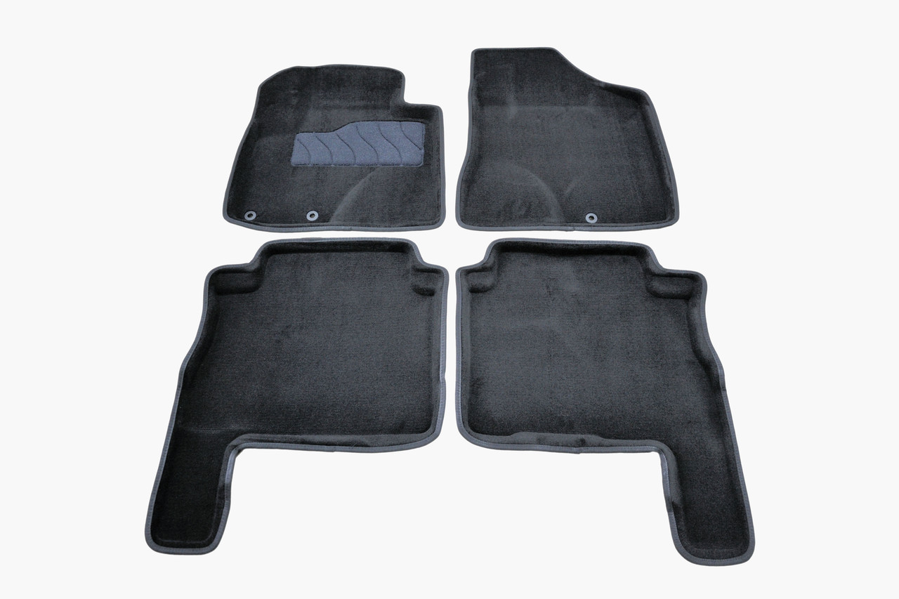 Килимки в салон 3D для Hyundai Santa Fe 2006-2010 /Чорні 4шт 81955