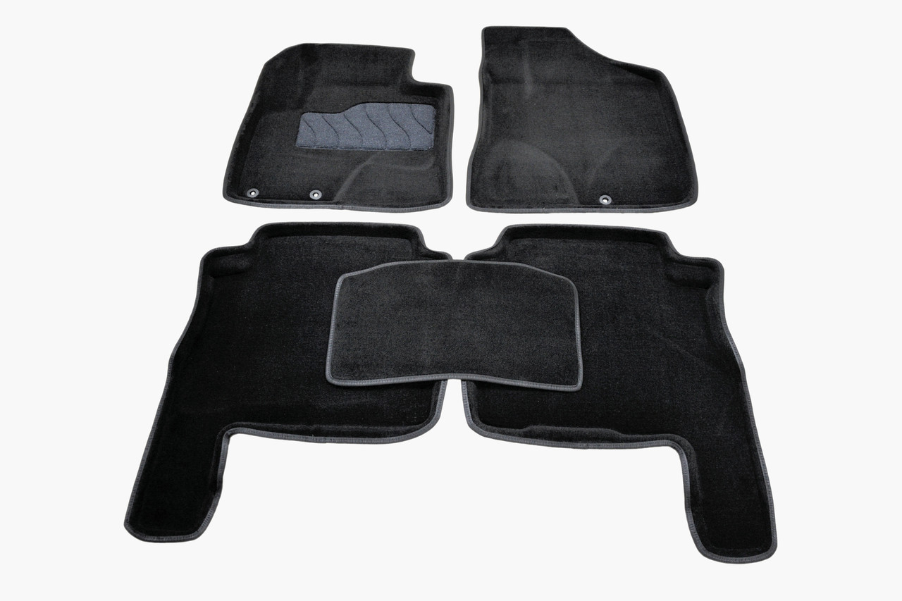Килимки в салон 3D для Hyundai Santa Fe 2010-2012 /Чорні 5шт 89338