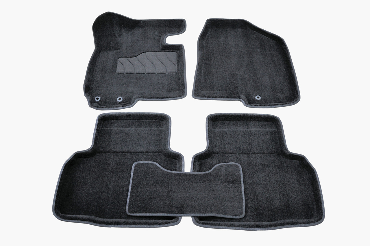 Килимки в салон 3D для Kia Sportage/Hyundai ix35 2010-2015 /Чорні 5шт 82158