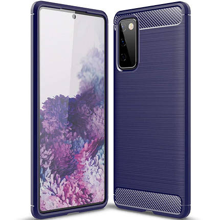 Чохол для Samsung Galaxy S20 FE чохол бампер карбон на телефон самсунг с20 фе синій pls, фото 2