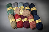 Пряжа напіввовняна Vivchari Colored Boucle Wool, Color No.909 синій букле + сіро-блакитний, фото 3