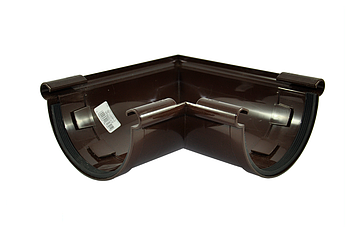 Поворот жолоби, 90 градусів (кут універсальний), водостічна система INES 120 мм Колір коричневий RAL 8017.