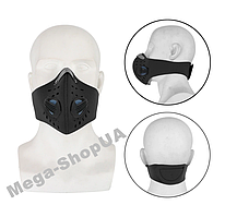 Спортивна маска респіратор із вугільним фільтром багаторазова. Маска багаторазова. Маска для тренувань BC591B