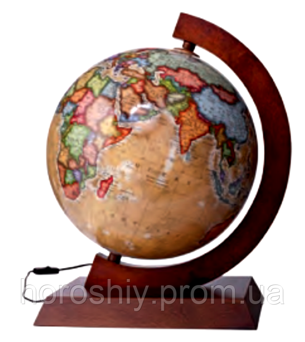 Глобус із підсвічуванням настільний подарунковий на дерев'яній підставці Glowala ретро