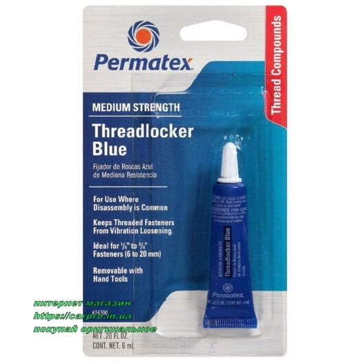 Фиксатор резьбы Permatex threadlocker blue medium strength 24200 средней фиксации синий - фото 8 - id-p1299179940