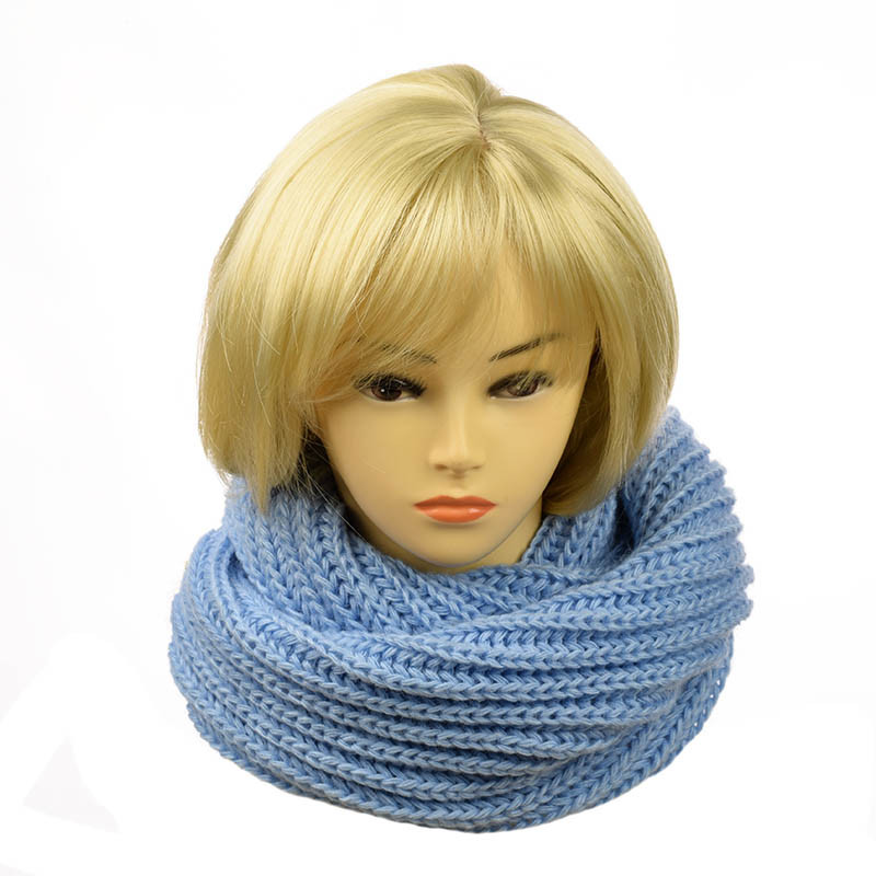 Шарф-хомут "Английская резинка" блакитний