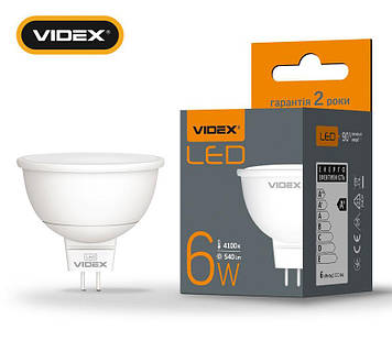 LED-лампа світлодіодна VIDEX MR16e 6 W GU5.3 4100 K 220 V (VL-MR16e-06534)