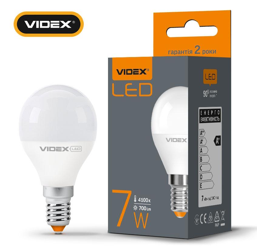 LED-лампа світлодіодна VIDEX G45e 7W E14 4100 K 220V