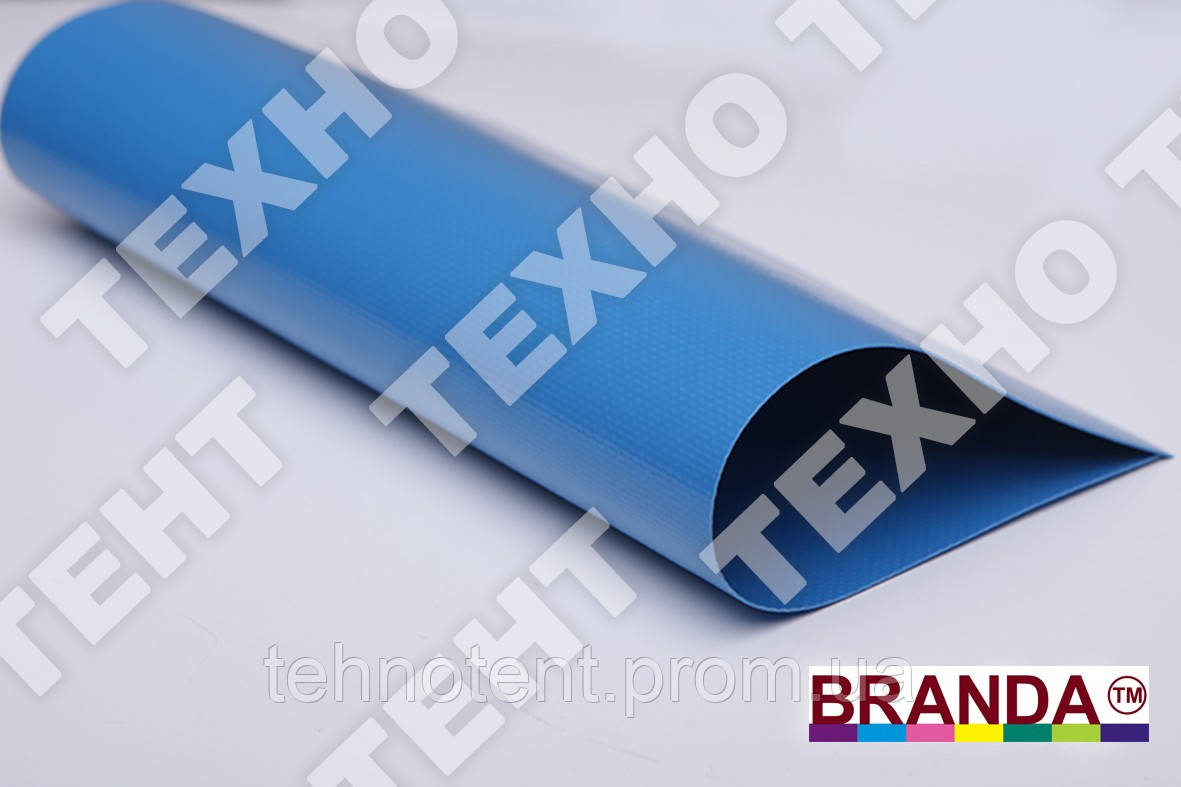 Тканина ПВХ 650 г/м2 TM Branda (Туреччина) рулон 2.5 м, блакитна глянцева
