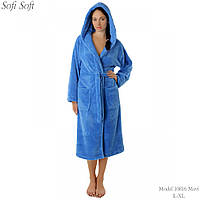 Жіночий махровий халат Sofi 10816 синій