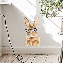 Вінілові наклейки на стіну Модний заєць кролик (лист 29 х 50 см) Б376-4, фото 4