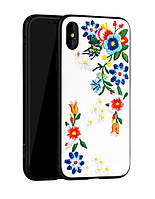 Накладка силиконовая Hoco (Plum blossom) for Apple iPhone X\XS. Чехол на айфон Х с вышивкой
