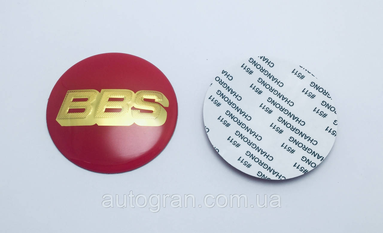 Наклейки на ковпачки литих дисків BBS 65 мм червоні