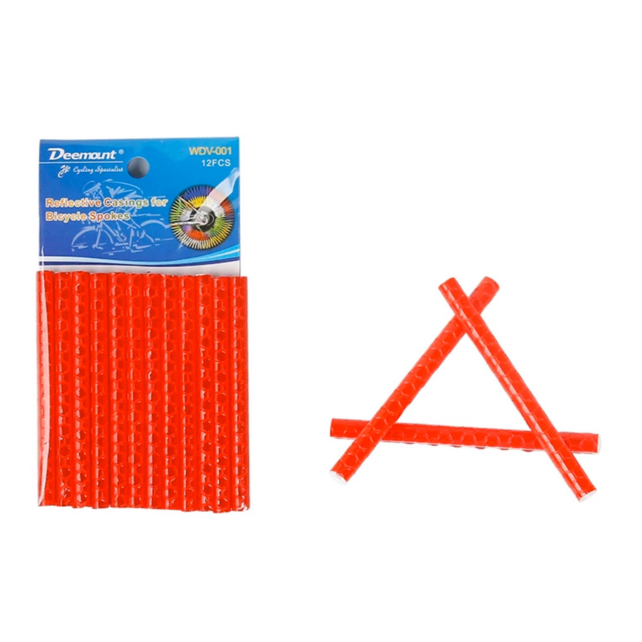 Світловідбивачі на спиці велосипеда накладки в червоному кольорі комплект 12 шт.