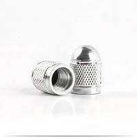 Алюмінієві ковпачки на ніпель авто вело мото, шредер (schrader) 2 шт. у сріблястому кольорі