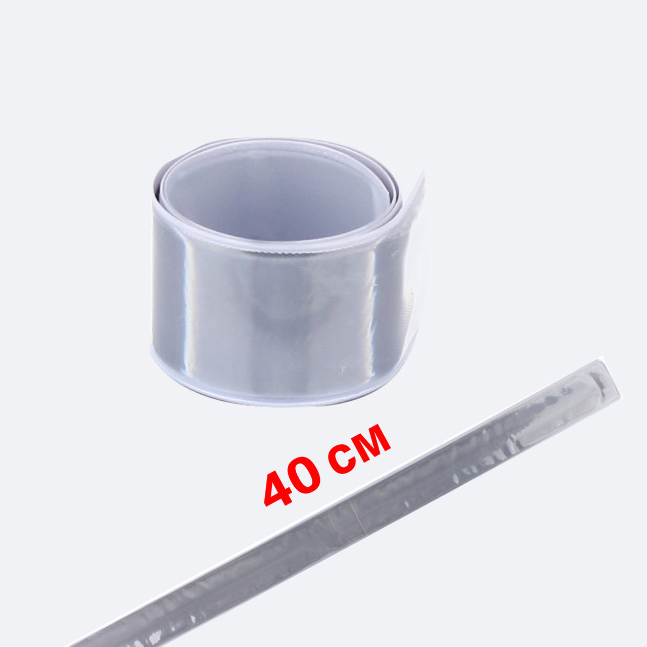 Світловідбивний слеп-браслет на руку, ногу, екіпірування, для велосипедистів, пішоходів (білий), фото 1