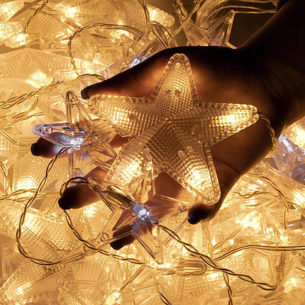 Гірлянда бахрома вулична зовнішня зірки Springos 2 м 180 LED білий теплий, фото 1