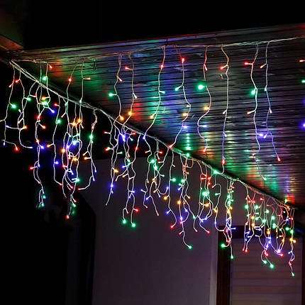Гірлянда світлодіодна бахрома вулична зовнішня 8 м 200 LED Springos CL0203 Різнобарвна, фото 1