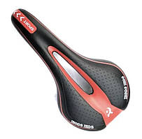 Зручне велосипедне сідло з гелевим наповнювачем "Sport Bike" у чорно-червоному кольорі