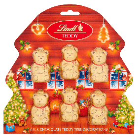 Шоколадні ведмедики на ялинку Lindt Teddy Tree Decorations 60g