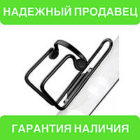Алюмінієвий фляготримач для велосипеда, тримач пляшки велосипедний у чорному кольорі