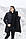 Чоловіче пальто жіноче зимове, чорне. Теппое чоловіче пальто. Розміри (S,M,L,XL), фото 2