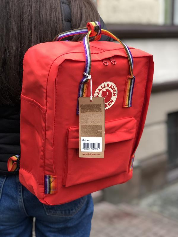 Стильний рюкзак Fjallraven Kanken червоний/Канкен Канкен портфель для школи і на кожен день
