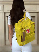 Стильный рюкзак Fjallraven Kanken лимонный/ Канкен портфель для школы и на каждый день