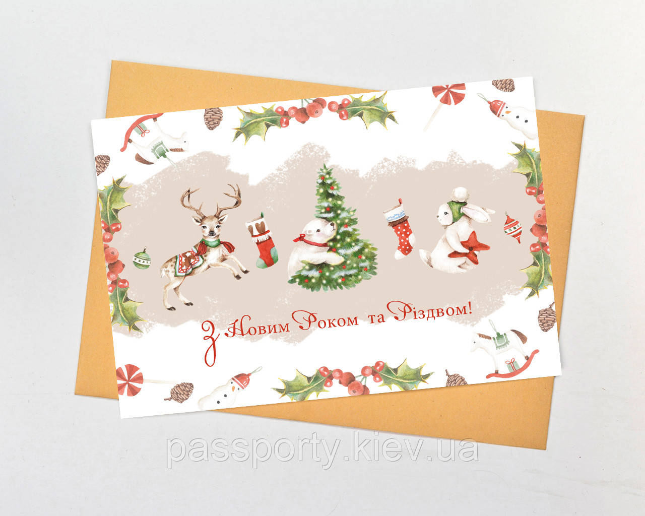 Новорічні листівки оптом, фото 1