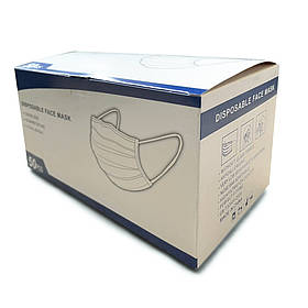 Маски, 3-шарові, із затискачем для носа (ціна за уп.50 штук!!!)