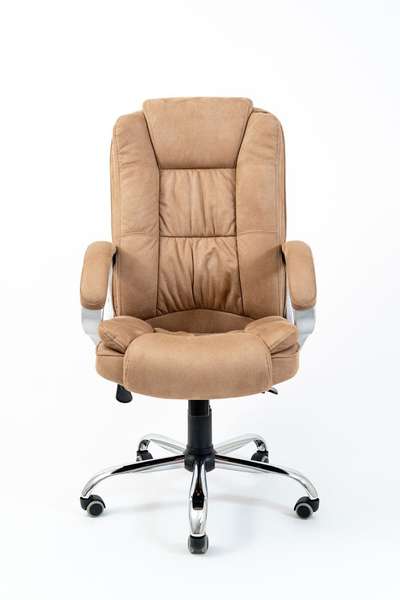 Крісло офісне Каліфорнія-Ю хром підлокітники сильвер механізм Tilt оббивка Мустанг Caramel (Richman ТМ) Anyfix