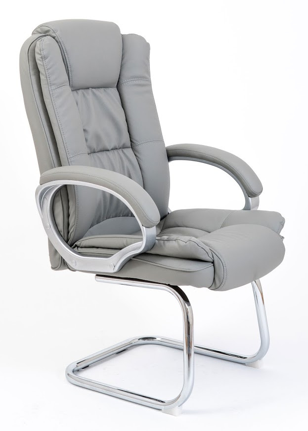Крісло офісне Каліфорнія-Ю CF хром підлокітники сильвер екошкіра Флай-2232 (Richman ТМ)