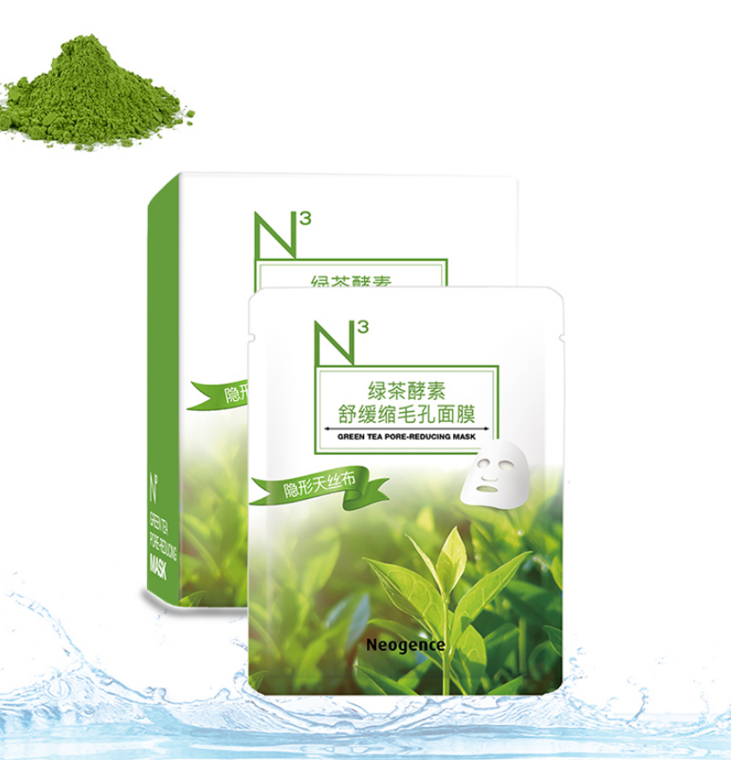 NEOGENCE тканинна маска для звуження пор із зеленим чаєм 35 мл