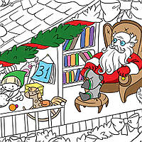 Плакат-розмальовка Новорічна. Будинок Санта Клауса