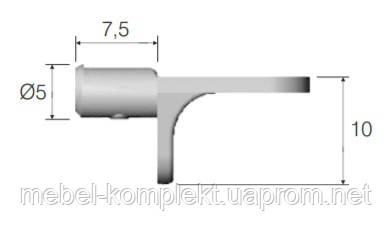 Полкодержатель металлический для ДСП d-5 мм никель Mesan 103-02-06 - фото 2 - id-p1229057605