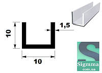 Швеллер алюминиевый 10х10х1,5 анод