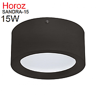 Накладний світильник циліндр LED 15w 4200К Horoz SANDRA-15 світлодіодний точковий стельовий Чорний