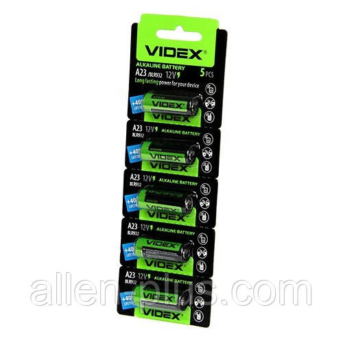 Лужна Батарейка VIDEX А23/Е23А 12V (5 шт на блістері)