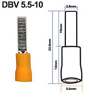 Наконечник штыревой плоский с изоляцией DBV 5.5-10 (4-6/10)