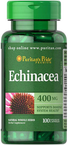 Ехінацея (імунітет) Puritan's Pride - Echinacea 400 мг (100 капсул), фото 2